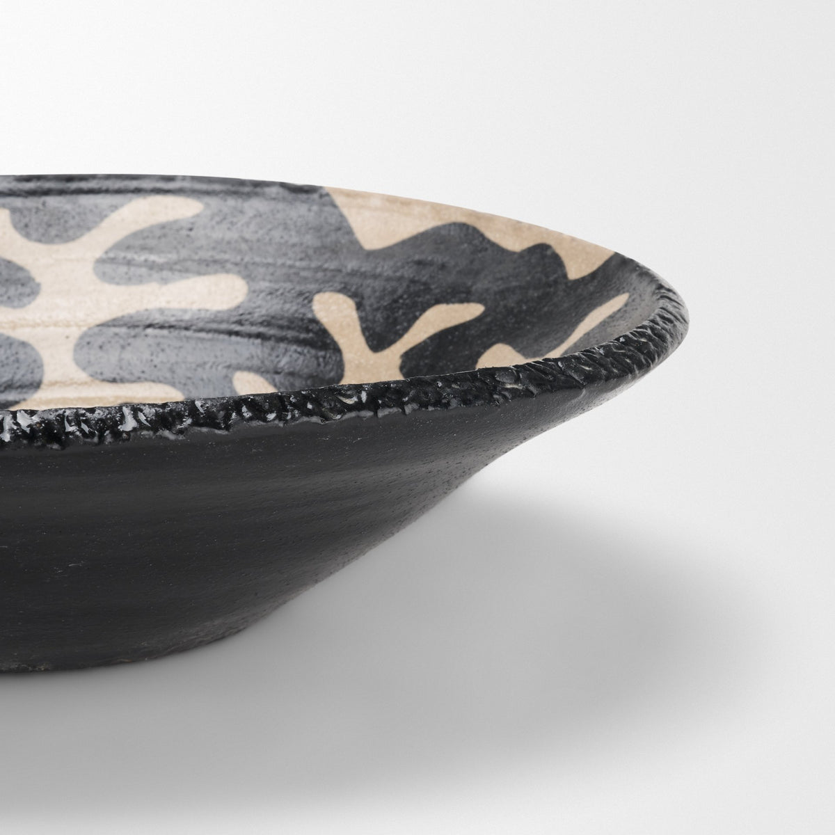 Bosma Black and Cream Ceramic Decorative Bowl-Bowls-DECOROLALA
