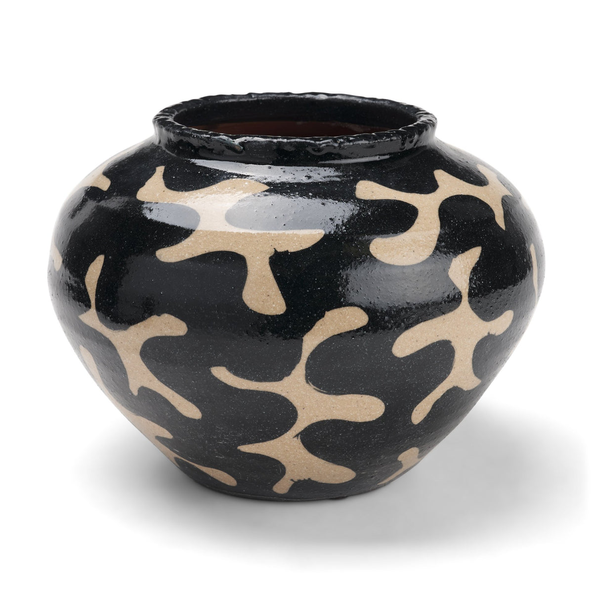 Bosma Black and Cream Ceramic Urn-Vase-DECOROLALA