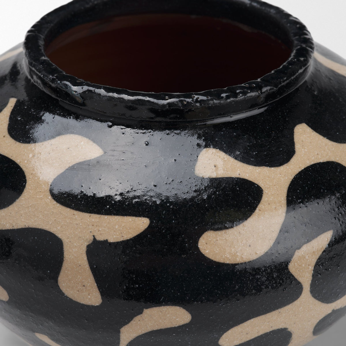 Bosma Black and Cream Ceramic Urn-Vase-DECOROLALA