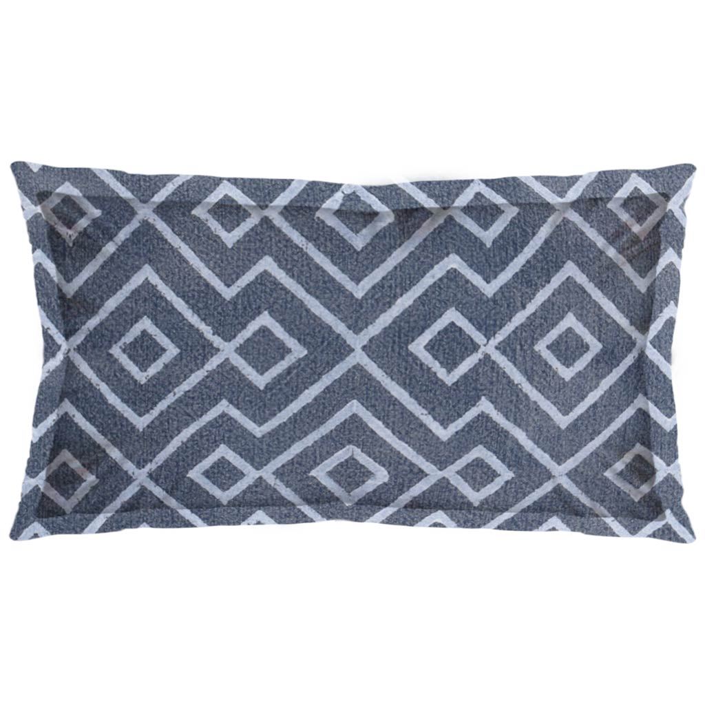 Boswell Blue Diamond Patterned Pillow Cover (min order qty 2)-Decorative Pillows-DECOROLALA