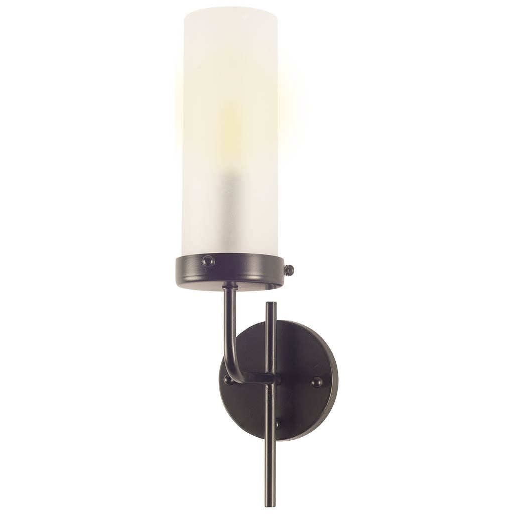 Bougeoir I I 8x20 Gray Metal Cylindrical Glass Shade Wall Sconce-Wall Sconces-DECOROLALA