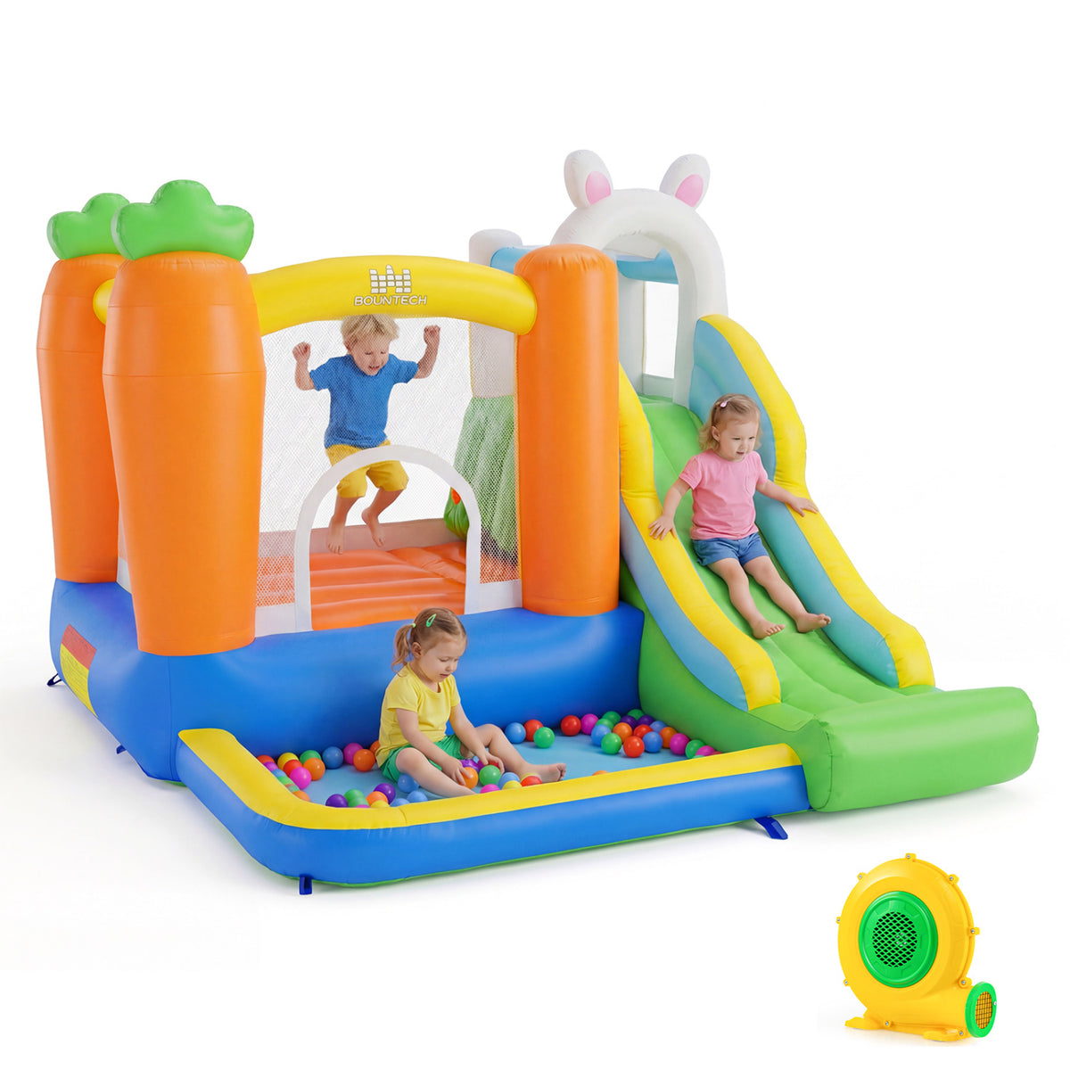 Château gonflable pour enfants de 3 à 12 ans avec mur d'escalade et soufflerie de 370 W pour fête dans le jardin