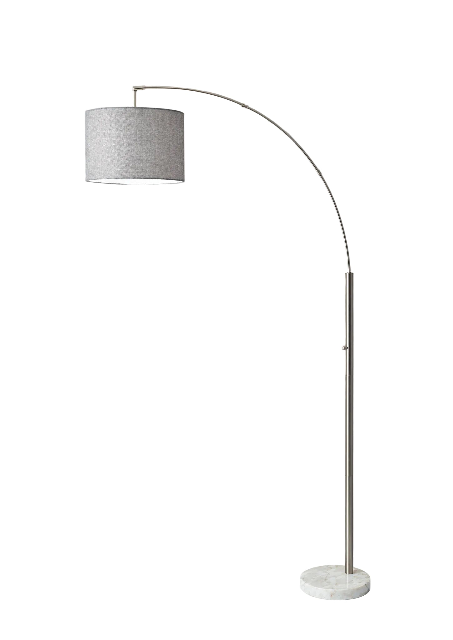 Bowery Arc Lamp - Marble Base Brushed Steel-Lighting-DECOROLALA