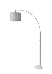 Bowery Arc Lamp - Marble Base Brushed Steel-Lighting-DECOROLALA