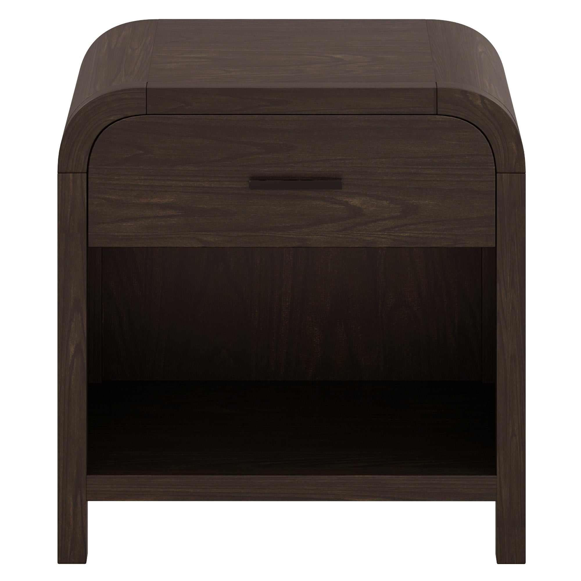 Bowman 1-Drawer Accent Table with Charging Station - Dark Walnut-DECOROLALA