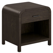 Bowman 1-Drawer Accent Table with Charging Station - Dark Walnut-DECOROLALA