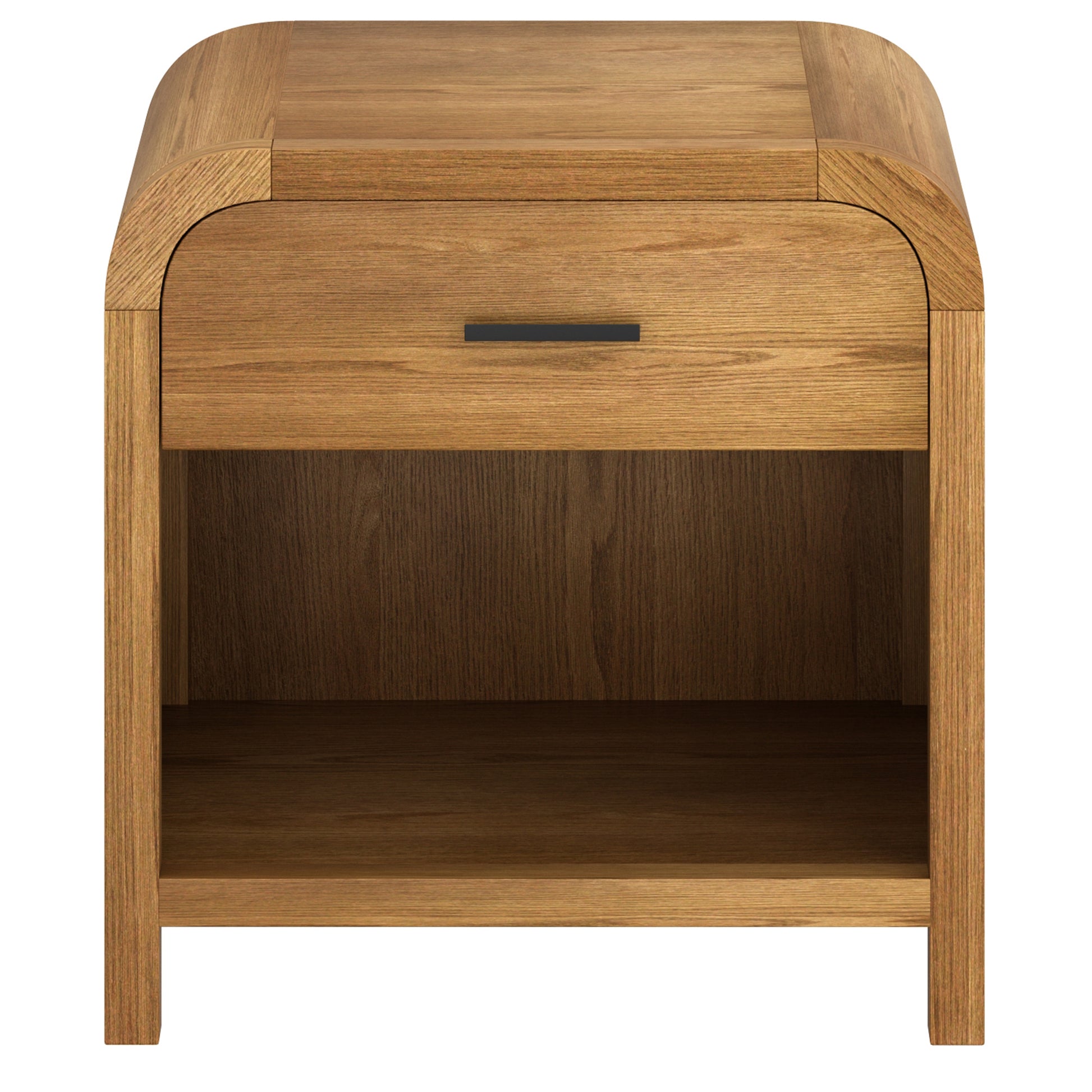 Bowman 1-Drawer Accent Table with Charging Station - Natural-DECOROLALA