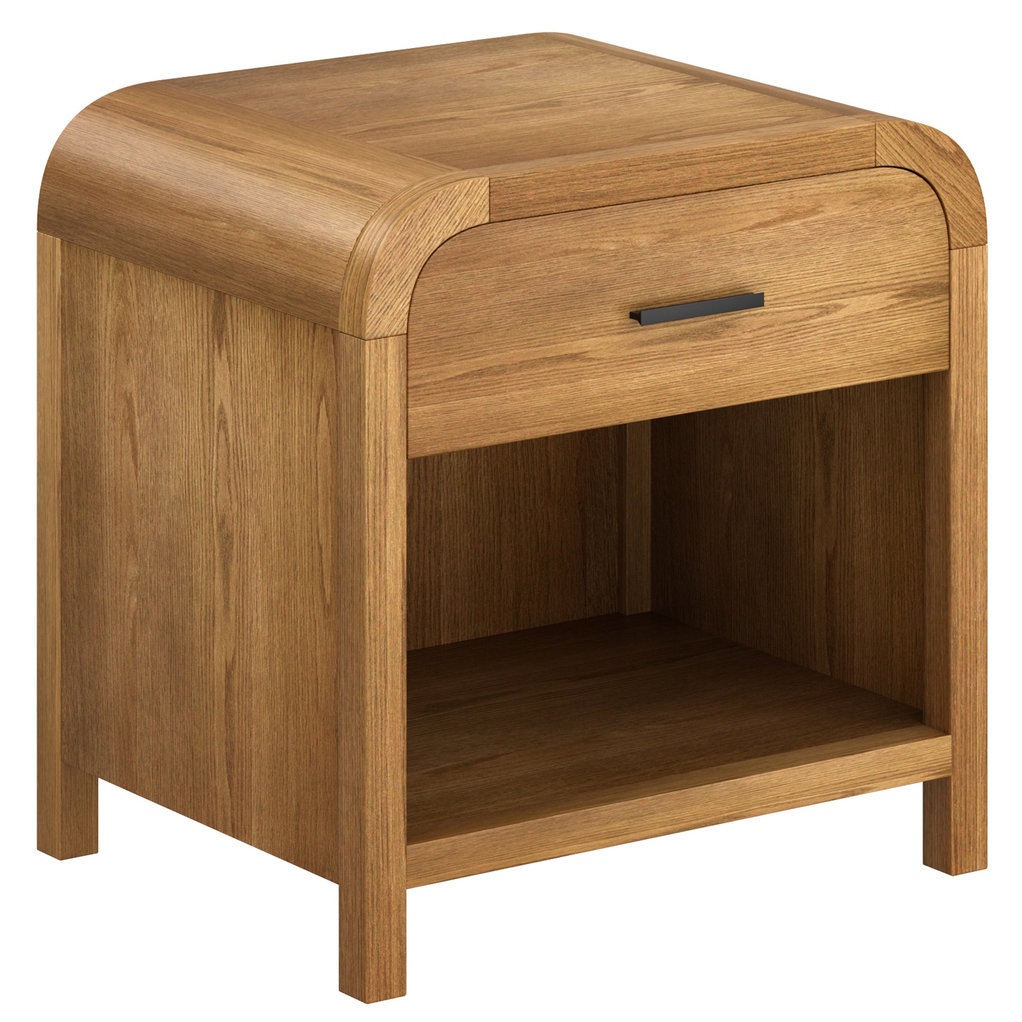 Bowman 1-Drawer Accent Table with Charging Station - Natural-DECOROLALA