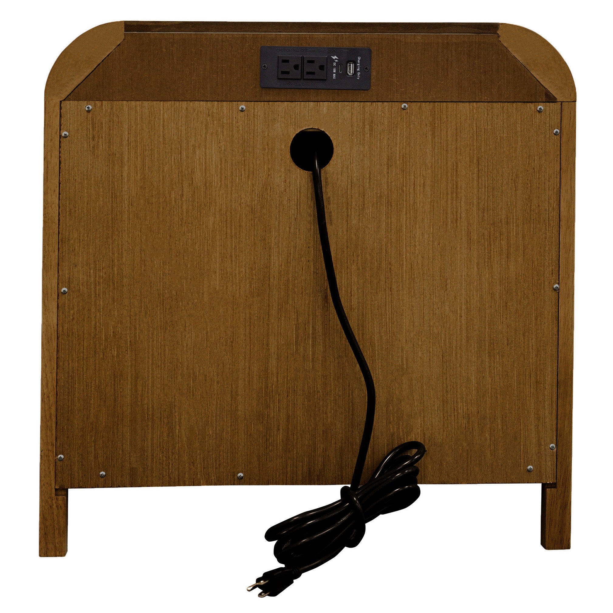 Bowman 1-Drawer Accent Table with Charging Station - Walnut-DECOROLALA