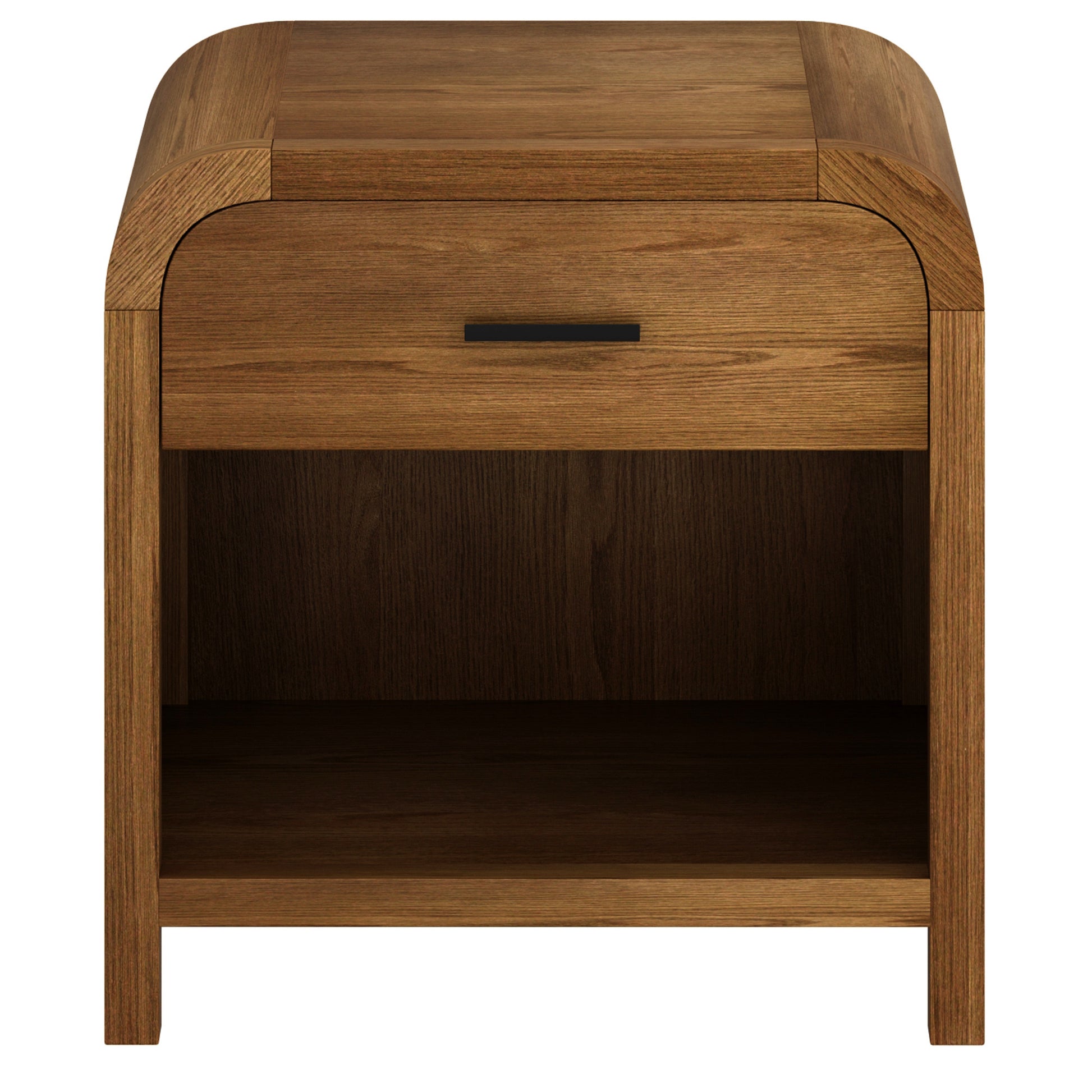 Bowman 1-Drawer Accent Table with Charging Station - Walnut-DECOROLALA