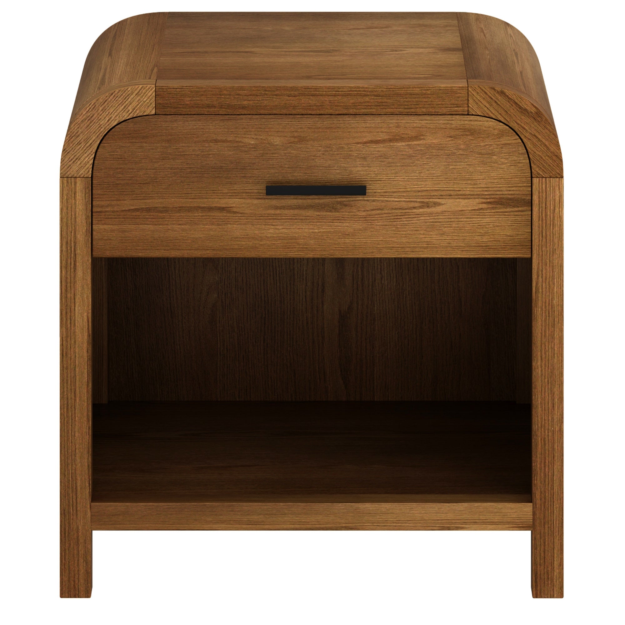 Bowman 1-Drawer Accent Table with Charging Station - Walnut-DECOROLALA