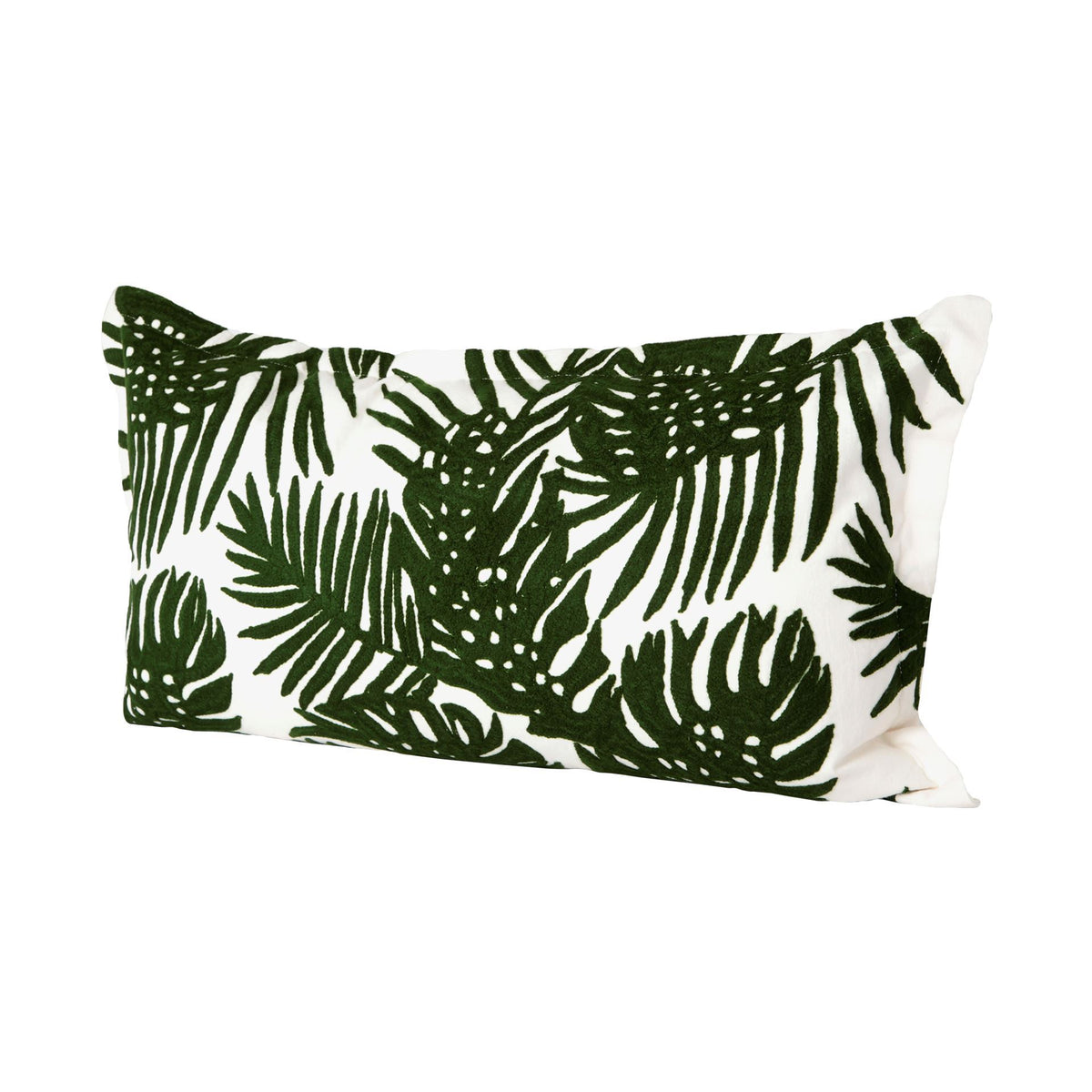 Boyle 13x21 Green Tropical Palm Leaf Decorative Pillow Cover-Decorative Pillows-DECOROLALA