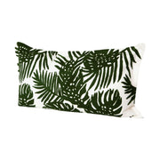 Boyle 13x21 Green Tropical Palm Leaf Decorative Pillow Cover w/Down Filler-Decorative Pillows-DECOROLALA