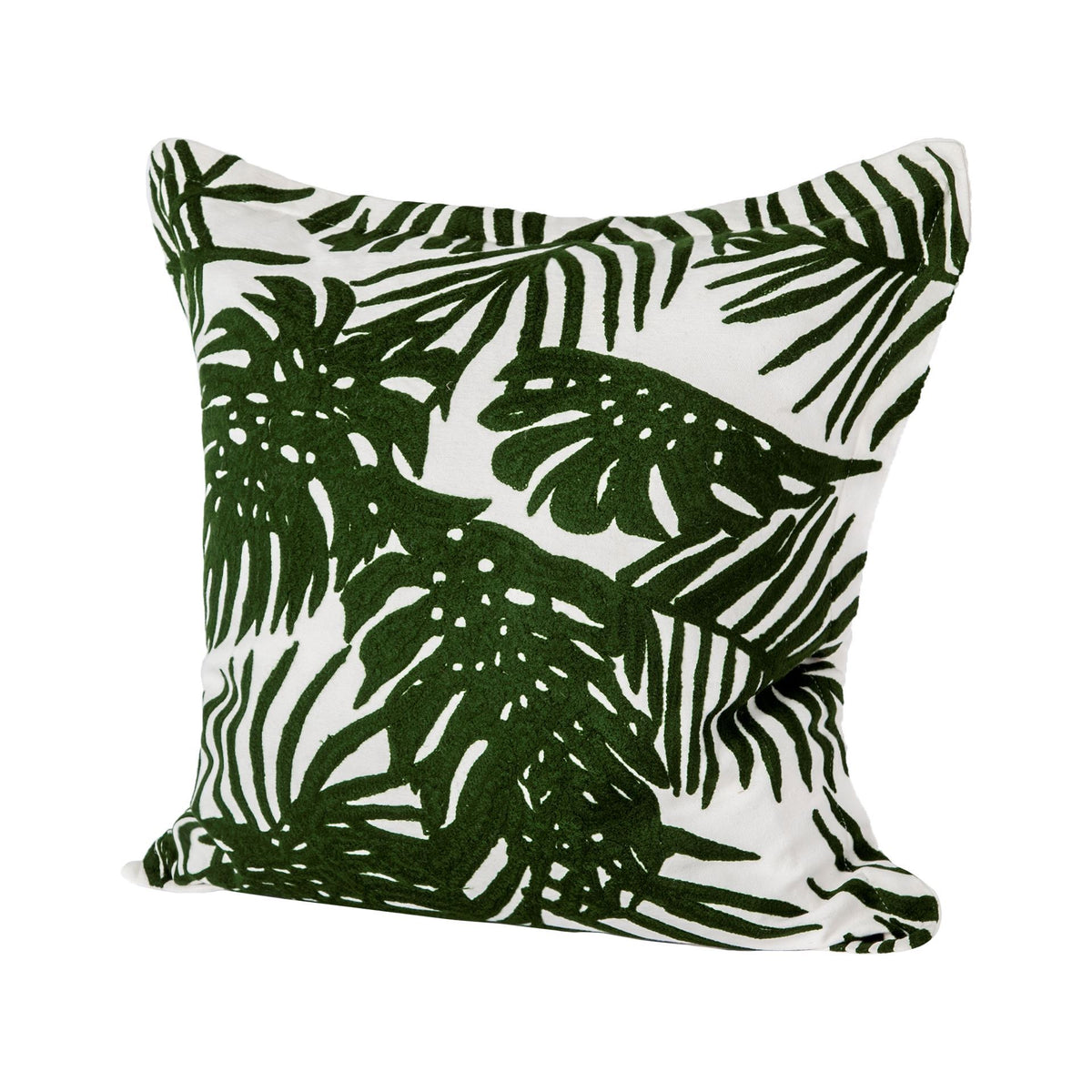 Boyle 20x20 Green Tropical Palm Leaf Pillow Cover-Decorative Pillows-DECOROLALA