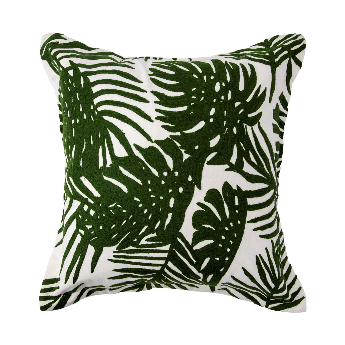 Boyle 20x20 Green Tropical Palm Leaf Pillow Cover-Decorative Pillows-DECOROLALA