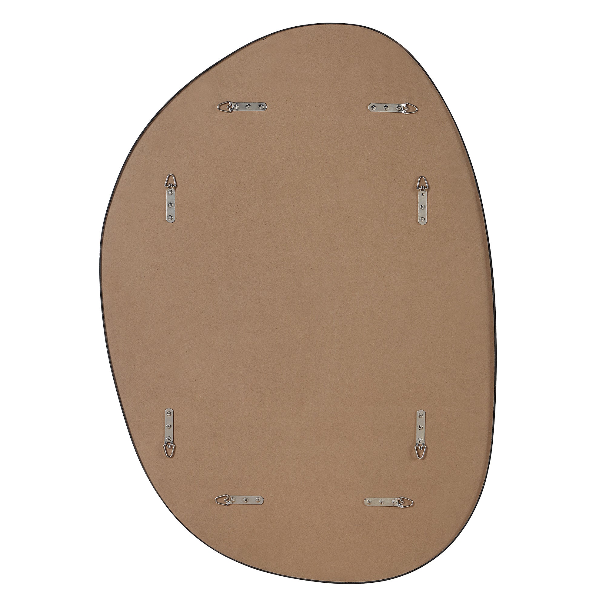 Bozeman 42" Tall Oval Wall Mirror, Black-Mirror-DECOROLALA