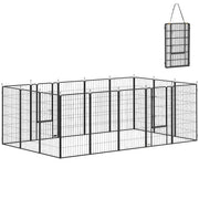 16 Panels Dog Playpen with Strap, Portable & DIY, for Large Dogs, for Yard, RV, Camping, Garden, 47" Height