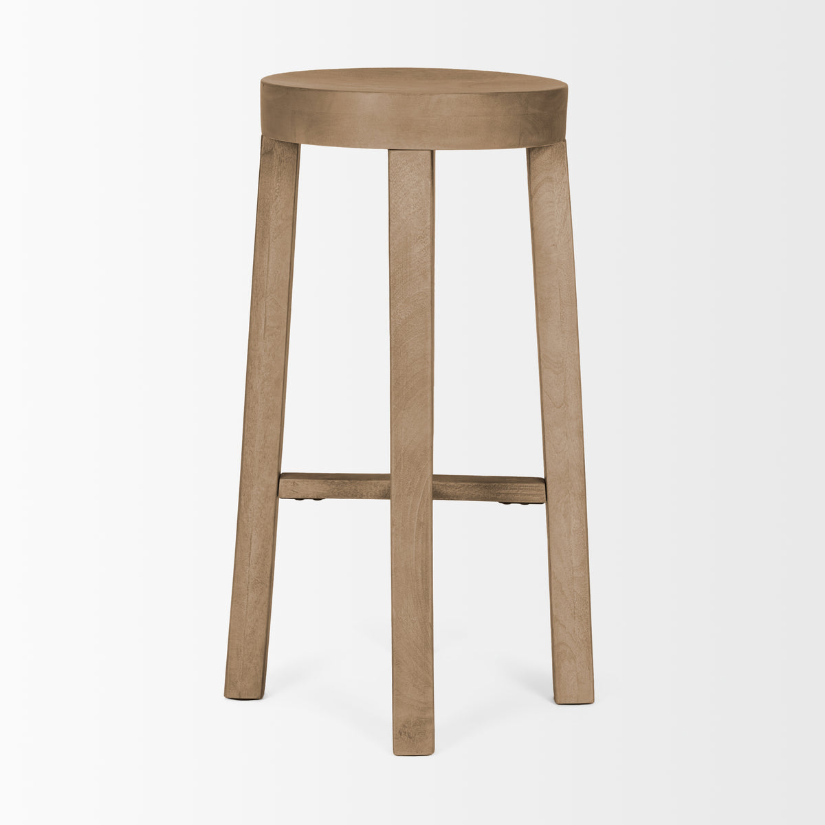 Brahma 30" Total Height White Washed Wood Stool-Bar Stools-DECOROLALA