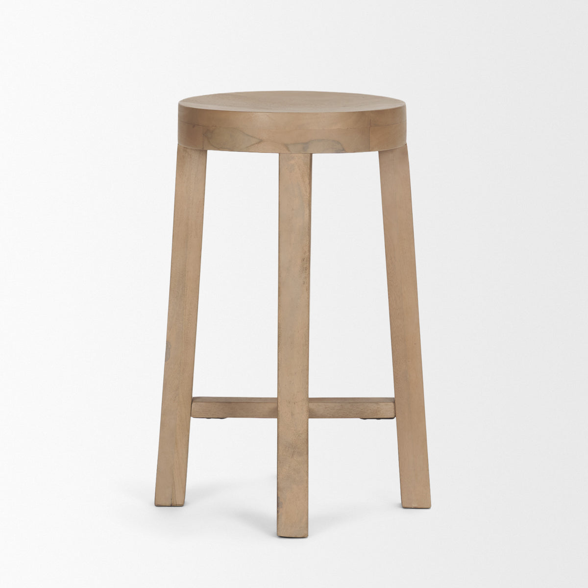 Brahma 26" Total Height White Washed Wood Stool-Bar Stools-DECOROLALA