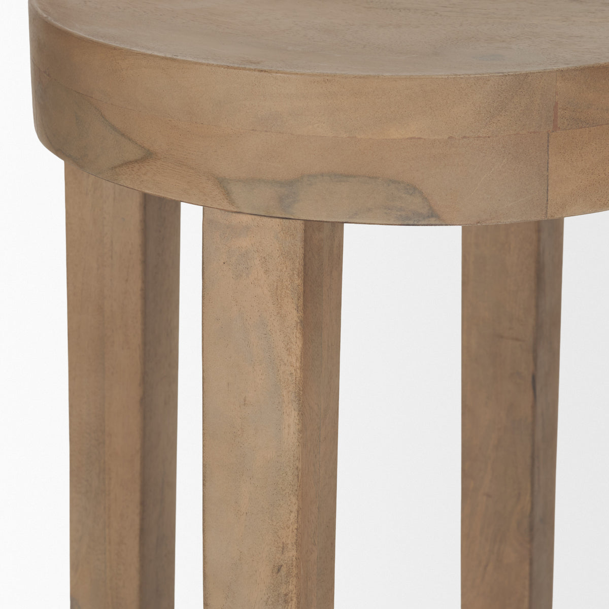 Brahma 26" Total Height White Washed Wood Stool-Bar Stools-DECOROLALA