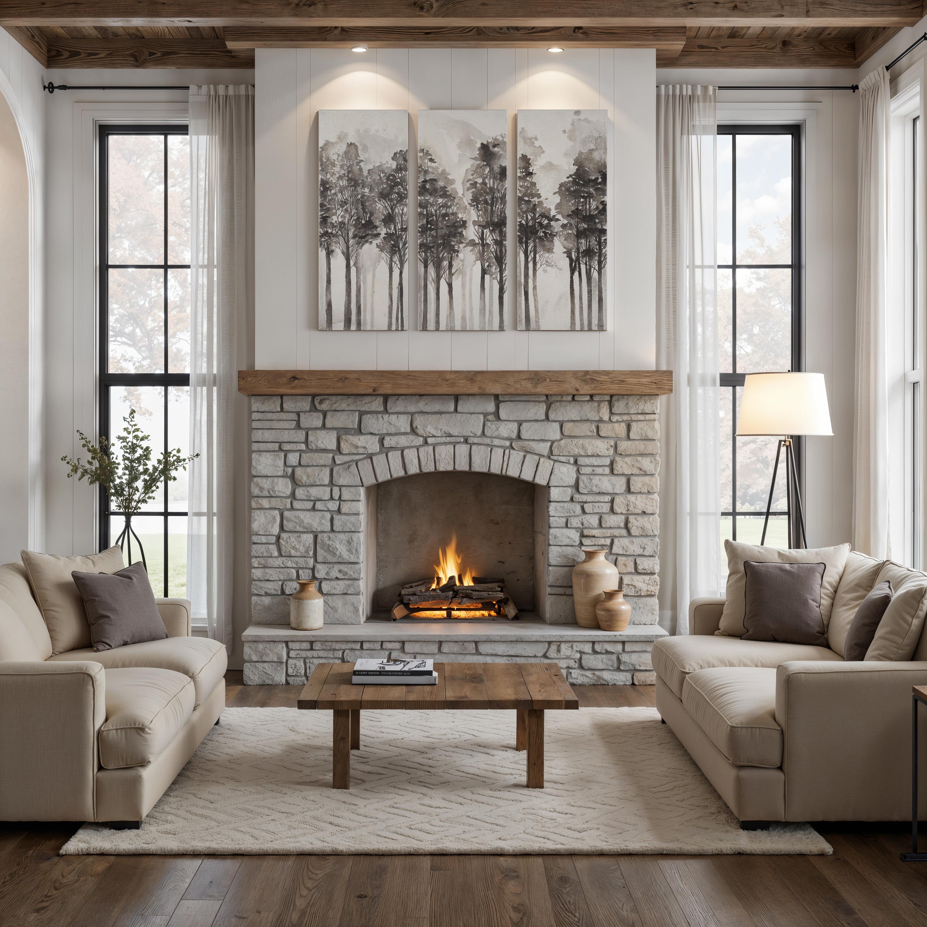 Branching Out 50" H x 20" W Canvas Art, (3 Piece Set)-Canvas Print-DECOROLALA