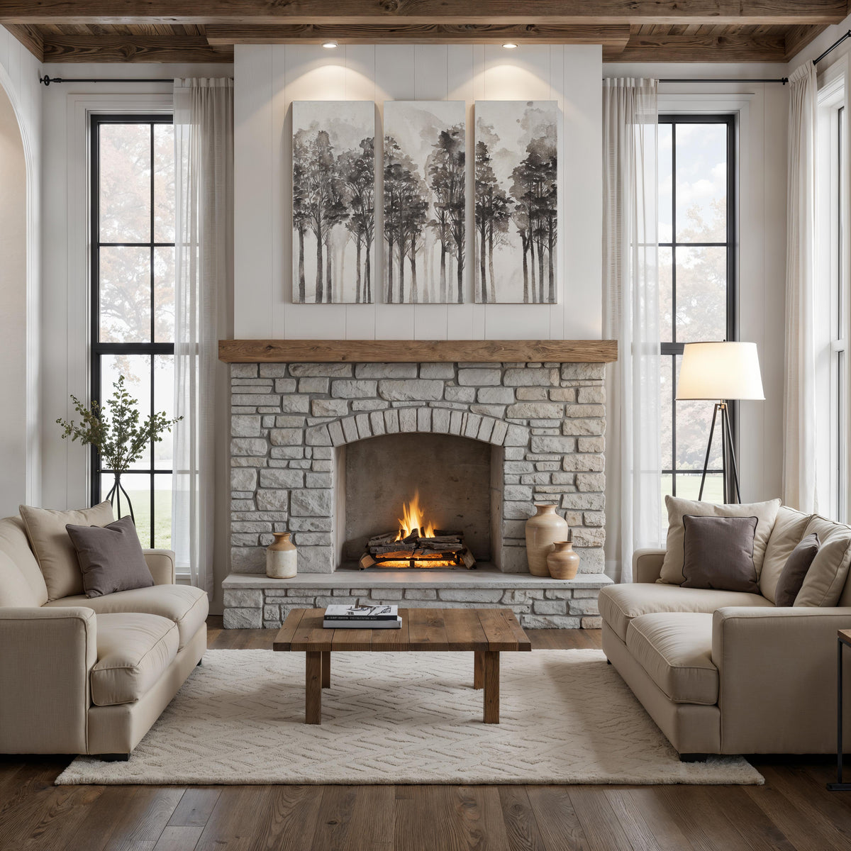 Branching Out 50" H x 20" W Canvas Art, (3 Piece Set)-Canvas Prints-DECOROLALA