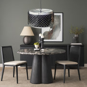 Brasseur I (26"x15") Charcoal Black Metal Fish Scale Three Bulb Chandelier-Chandeliers-DECOROLALA