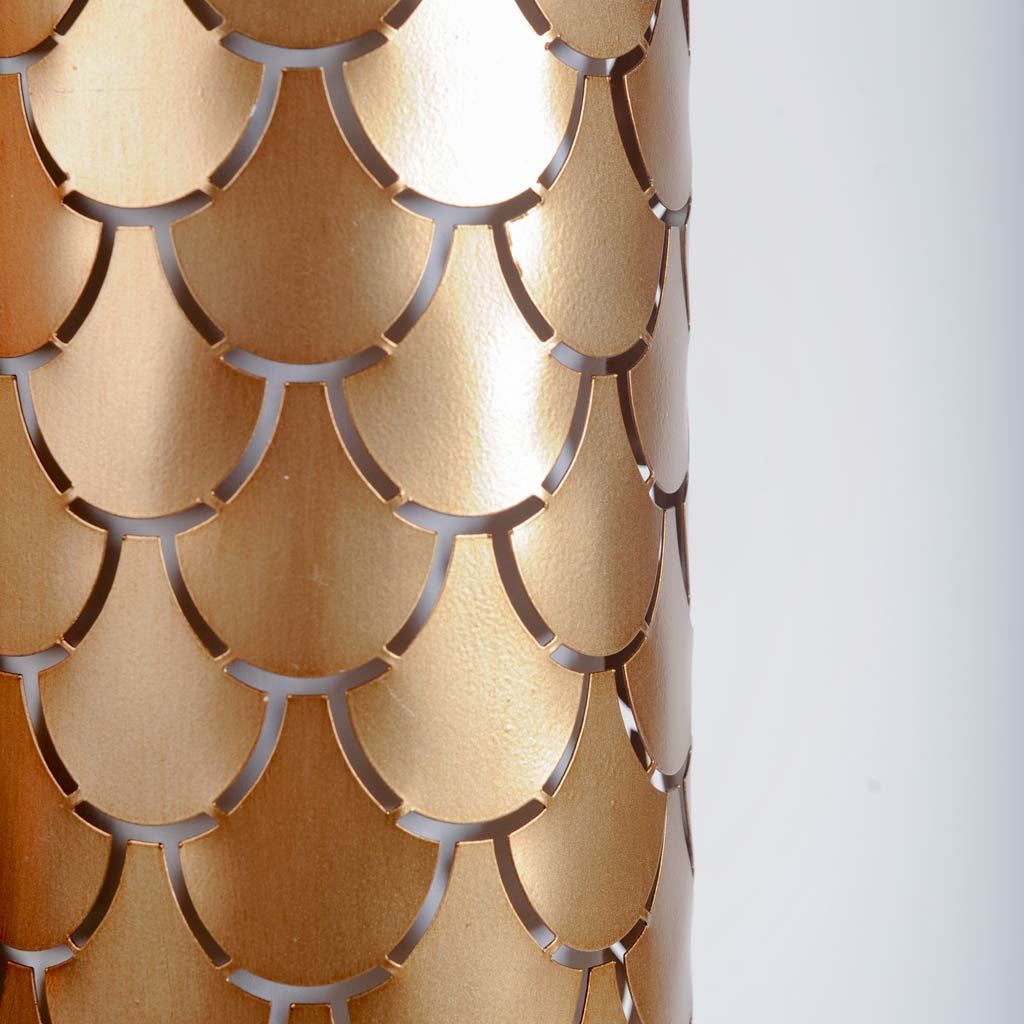 Brasseur III 10.5x22 Toned Metal Fish Scale Wall Sconce-Wall Sconces-DECOROLALA