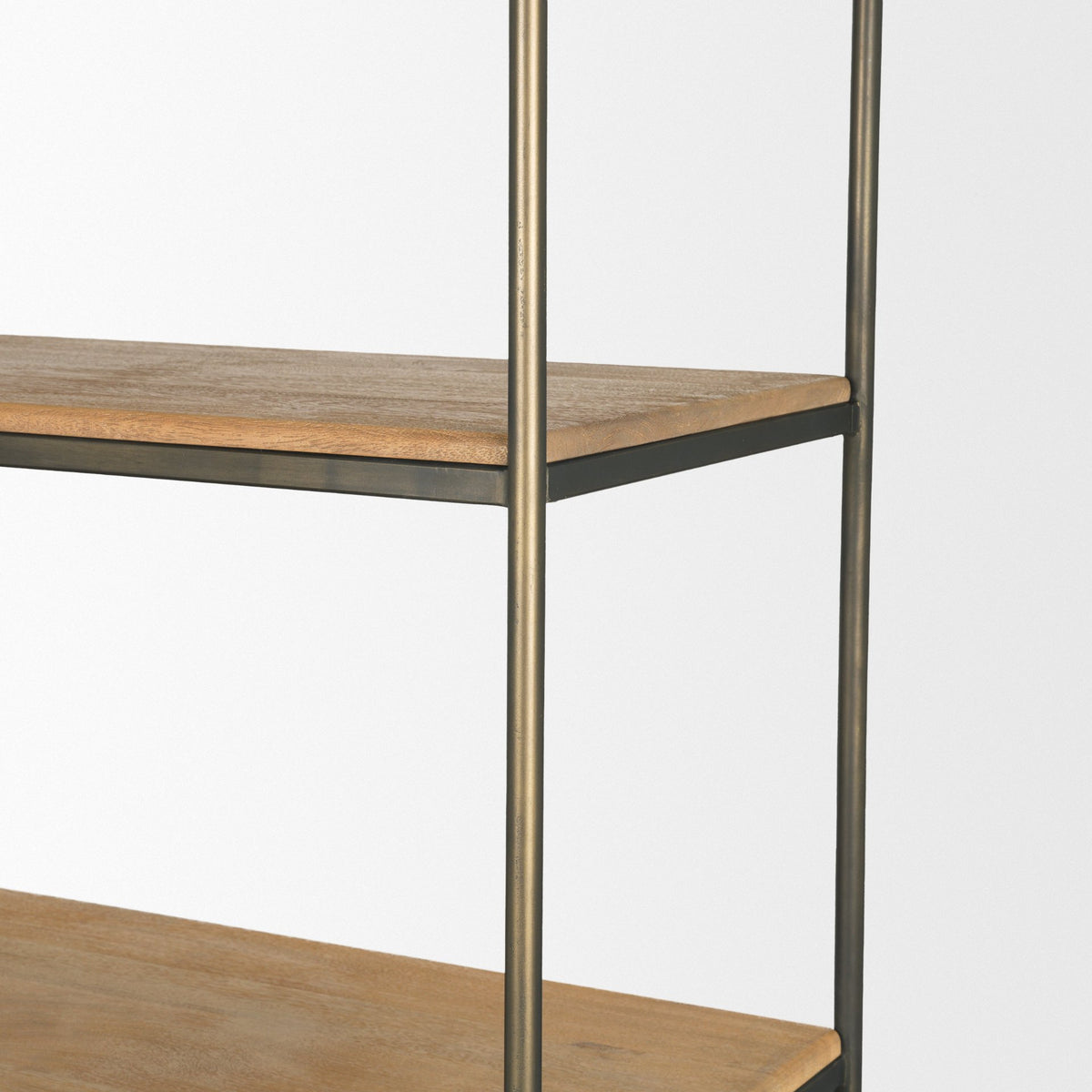 Braxton 2-Door Open Shelving Unit - Light Brown Wood-Shelving-DECOROLALA