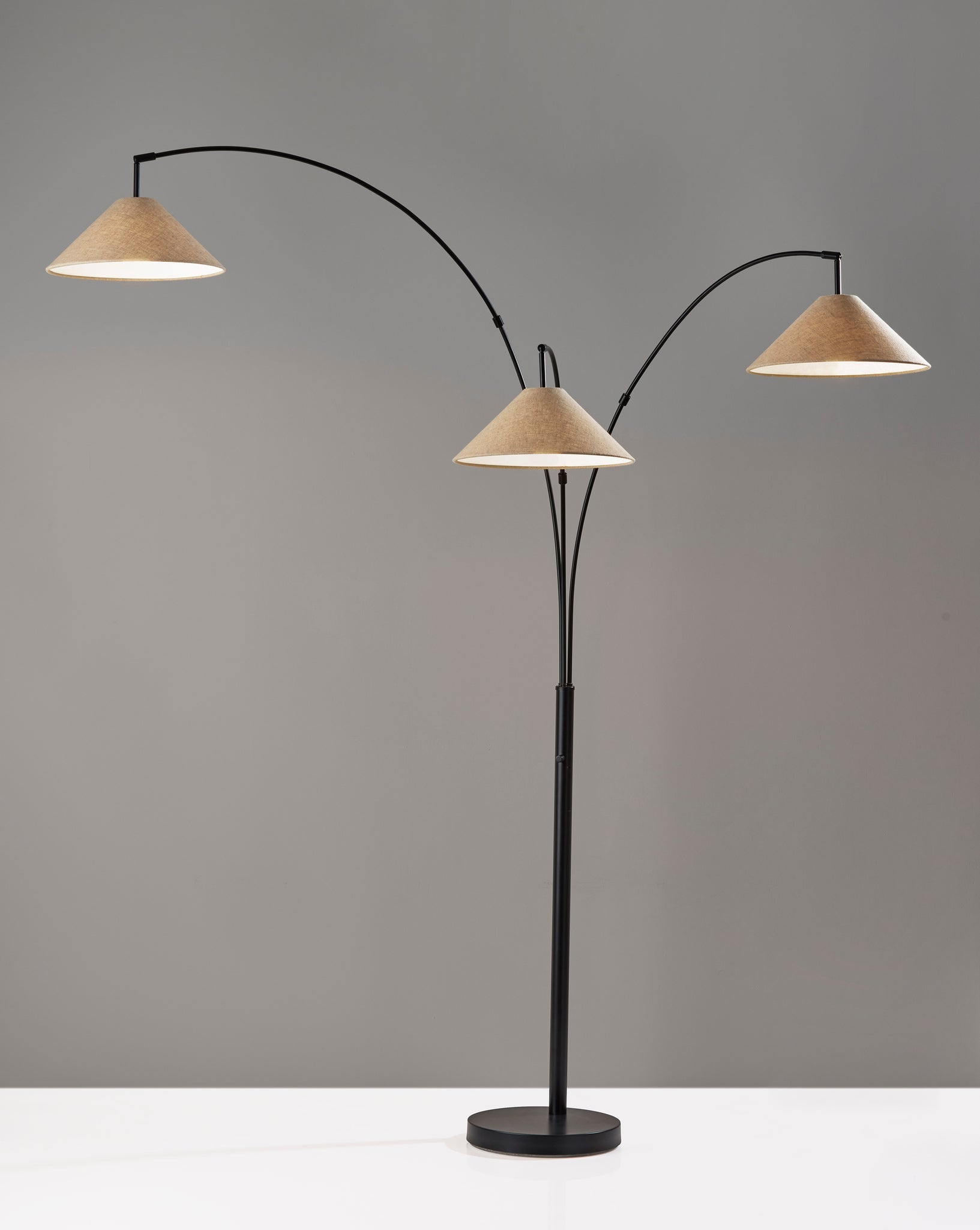 Braxton 3-Arm Arc Floor Lamp - Dark Bronze-Lighting-DECOROLALA