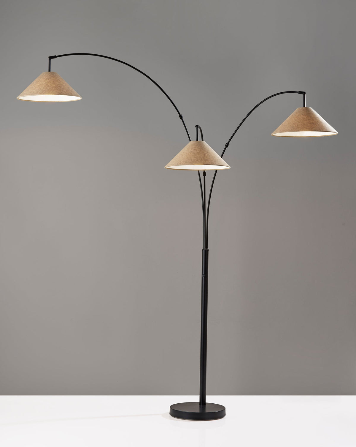 Braxton 3-Arm Arc Floor Lamp - Dark Bronze-Lighting-DECOROLALA