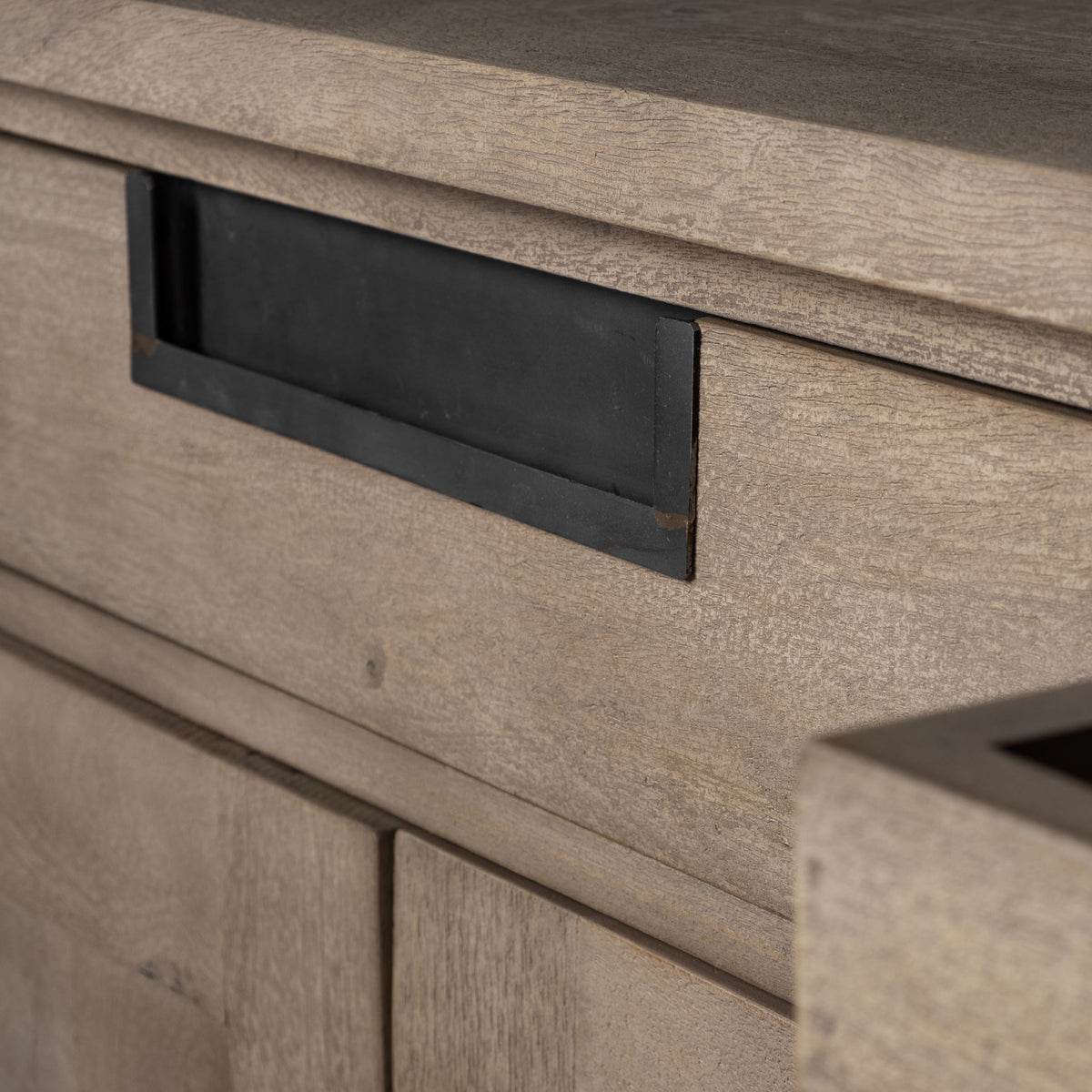 Braxton III 81.5x18.5 Natural Brown Solid Wood 3 Drawer 6 Door Sideboard-Sideboards & Buffets-DECOROLALA