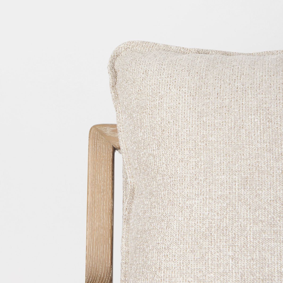 Brayden Accent Chair - Light Brown Wood Beige Fabric-Accent Chairs-DECOROLALA