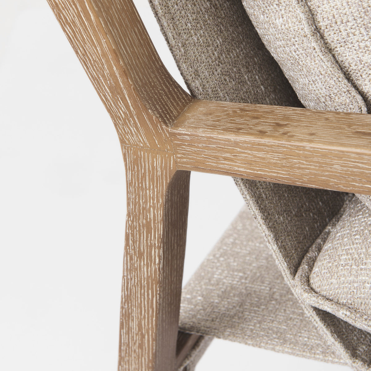 Brayden Accent Chair - Light Brown Wood Beige Fabric-Accent Chairs-DECOROLALA