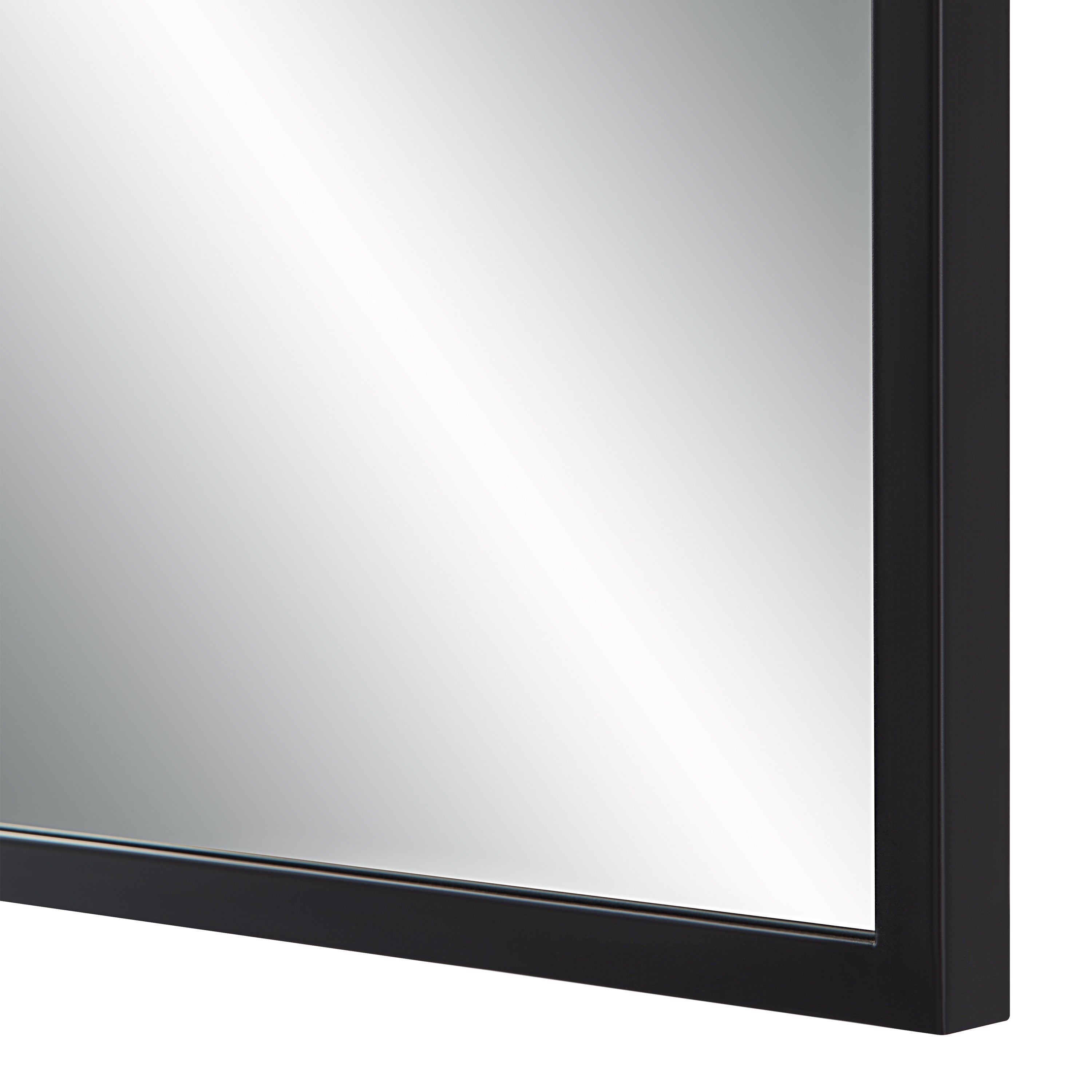 Breda 45" Tall Recatangular Arch Mirror, Matte Black-Mirror-DECOROLALA