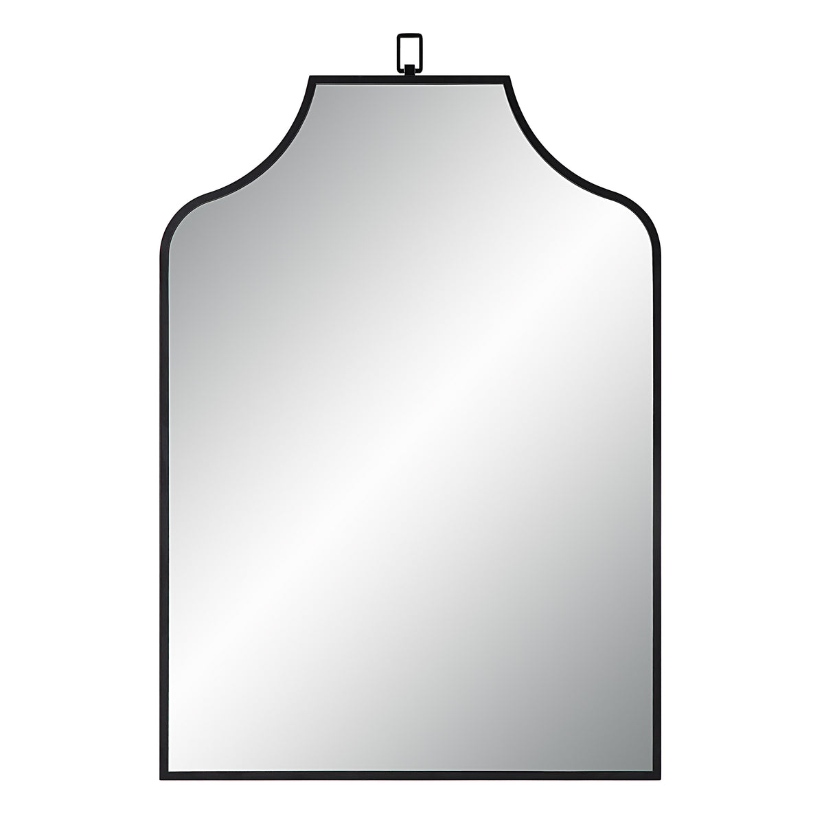 Breda 45" Tall Recatangular Arch Mirror, Matte Black-Mirrors-DECOROLALA