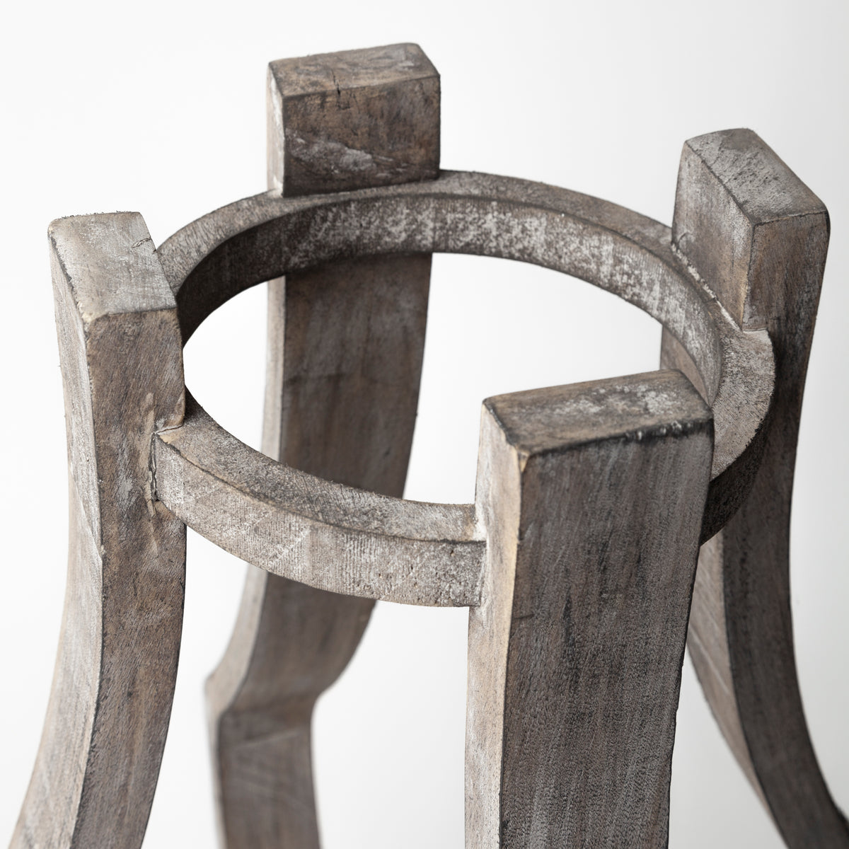Brillion Large Rustic Wood Metal Table Candle Holder-Table Candle Holders-DECOROLALA