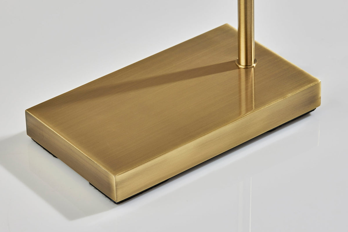 Brinkley Floor Lamp Brass Finish White Shade-Lighting-DECOROLALA