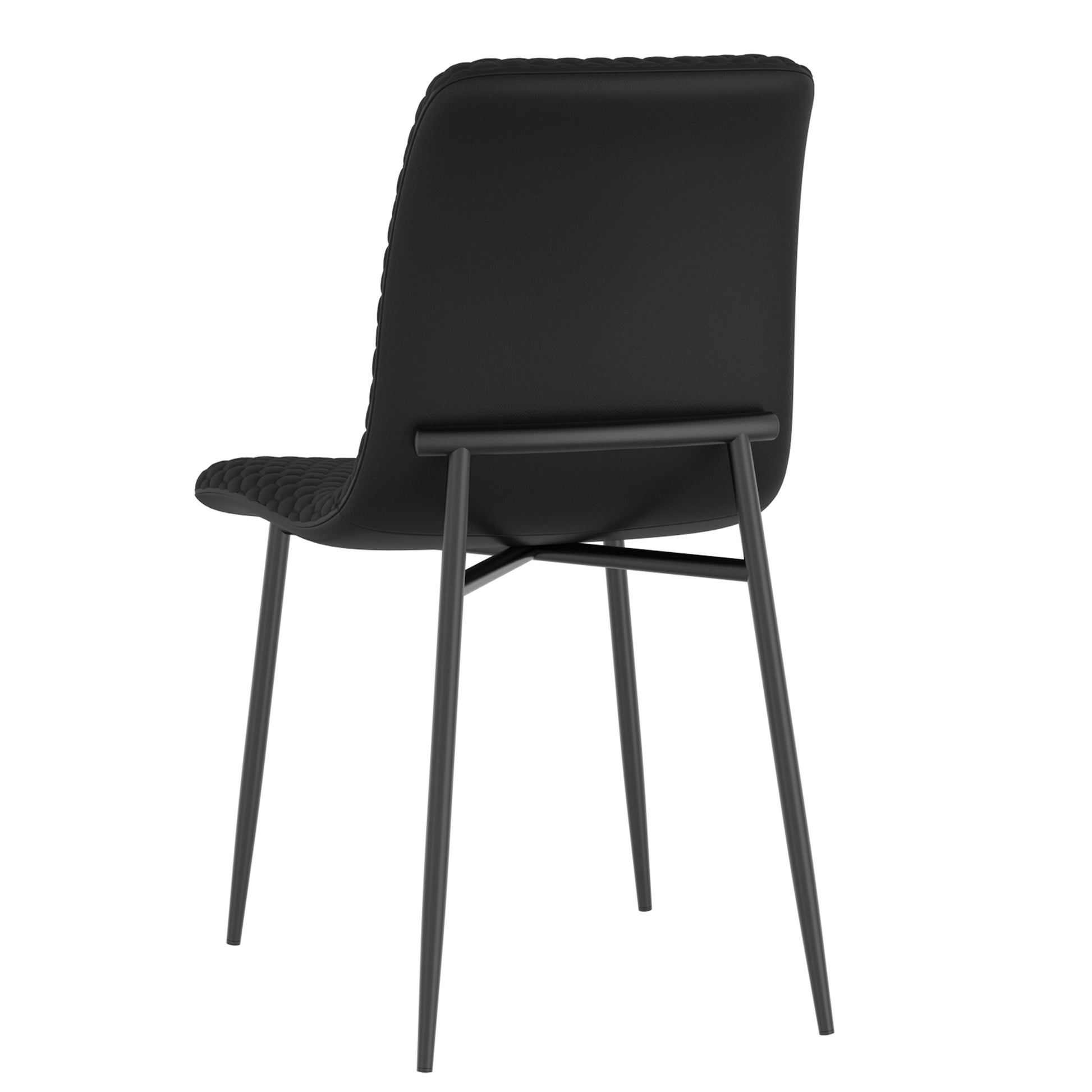 Brixx Side Chair - Black PU Leather Honeycomb Stitching-DECOROLALA