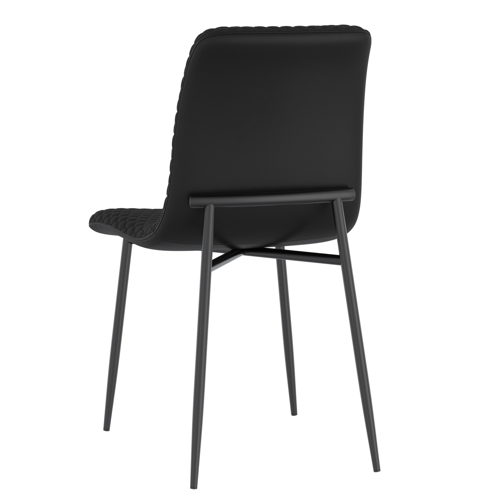 Brixx Side Chair - Black PU Leather Honeycomb Stitching-DECOROLALA