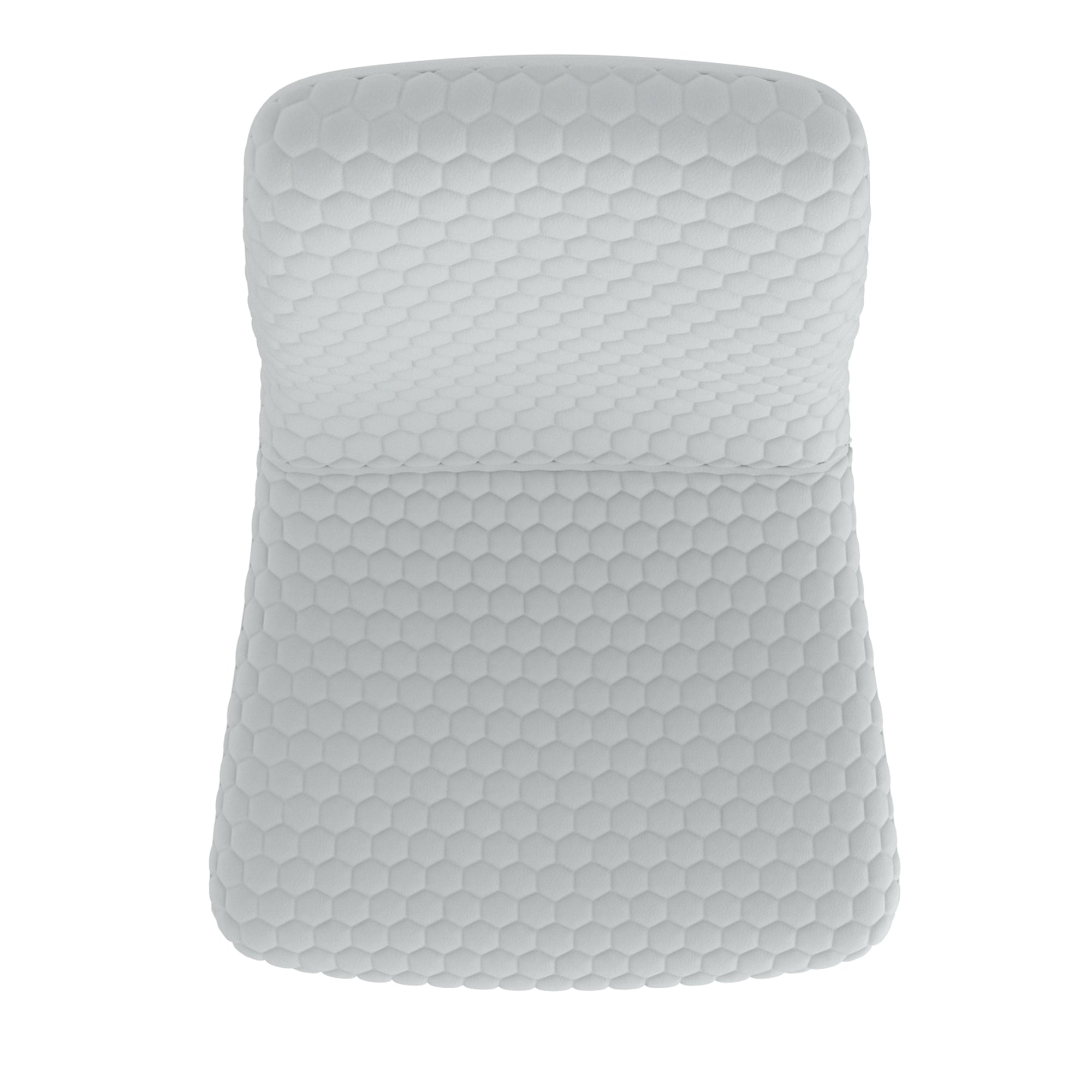 Brixx Side Chair - Light Grey PU Hexagon Stitched Dining Chair-DECOROLALA