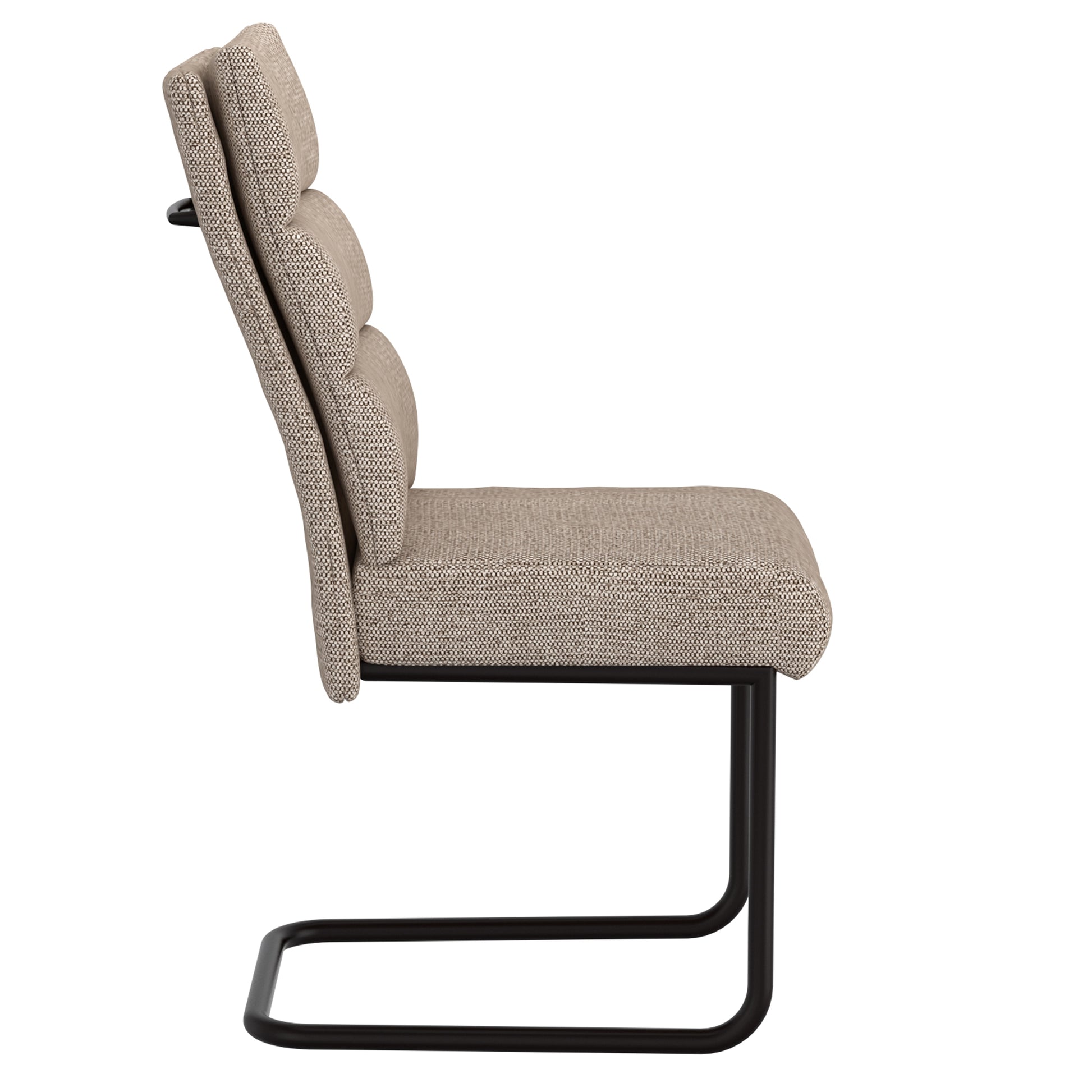 Brodi Dining Chair - Beige Textured Fabric with Metal Handle-DECOROLALA