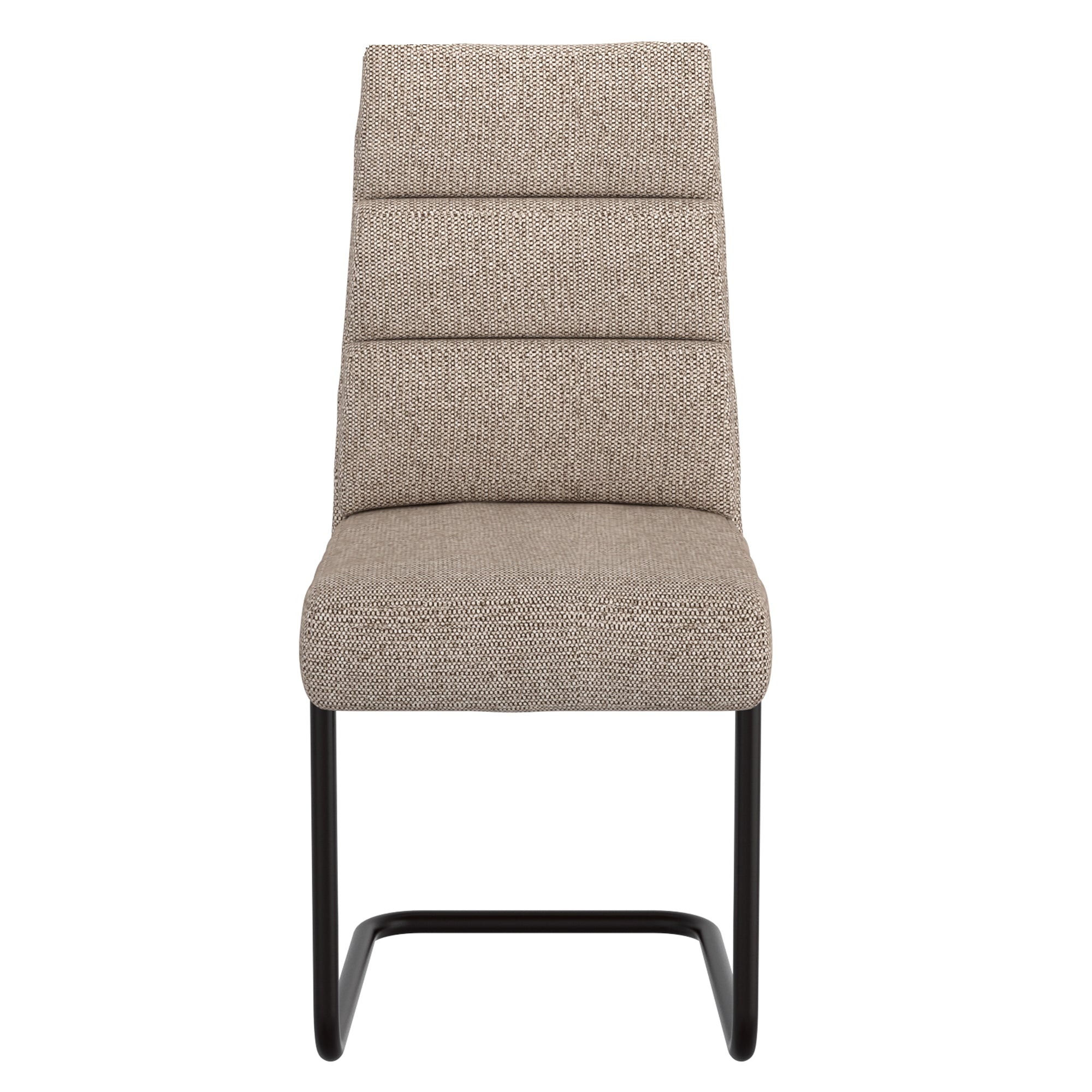 Brodi Dining Chair - Beige Textured Fabric with Metal Handle-DECOROLALA