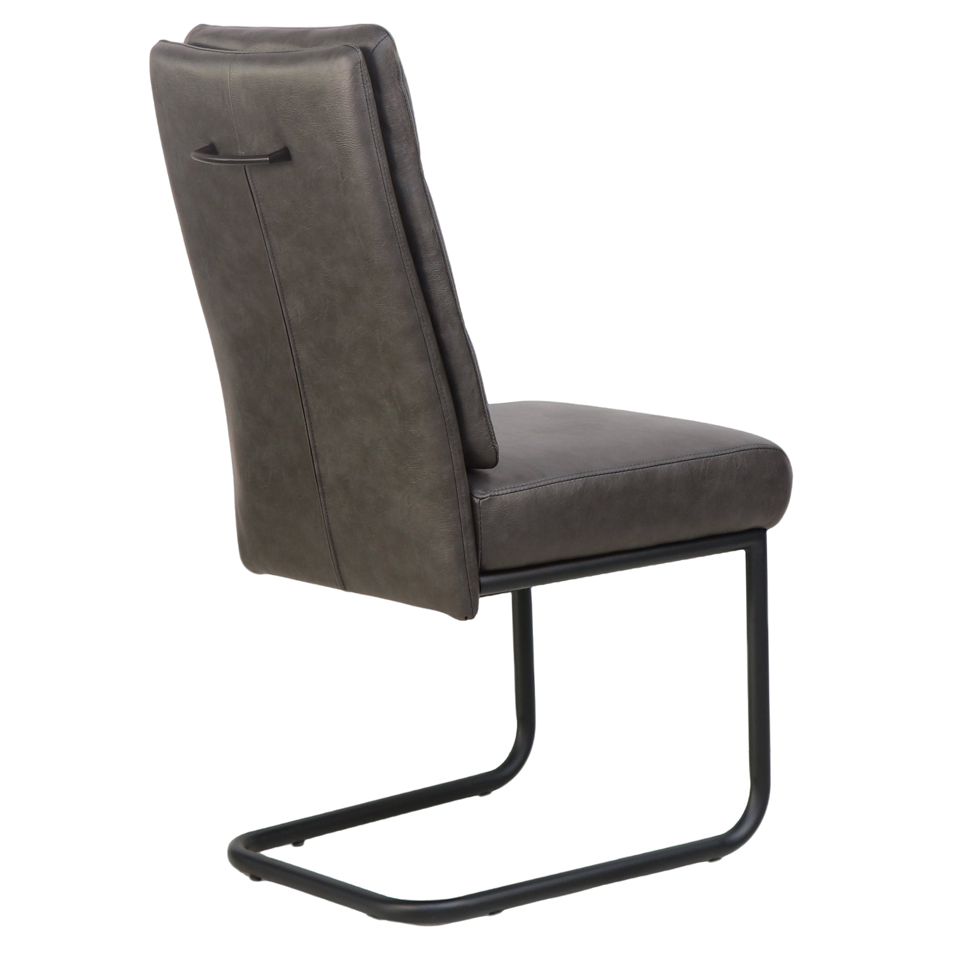 Brodi Dining Chair - Charcoal Faux Leather High Back-DECOROLALA