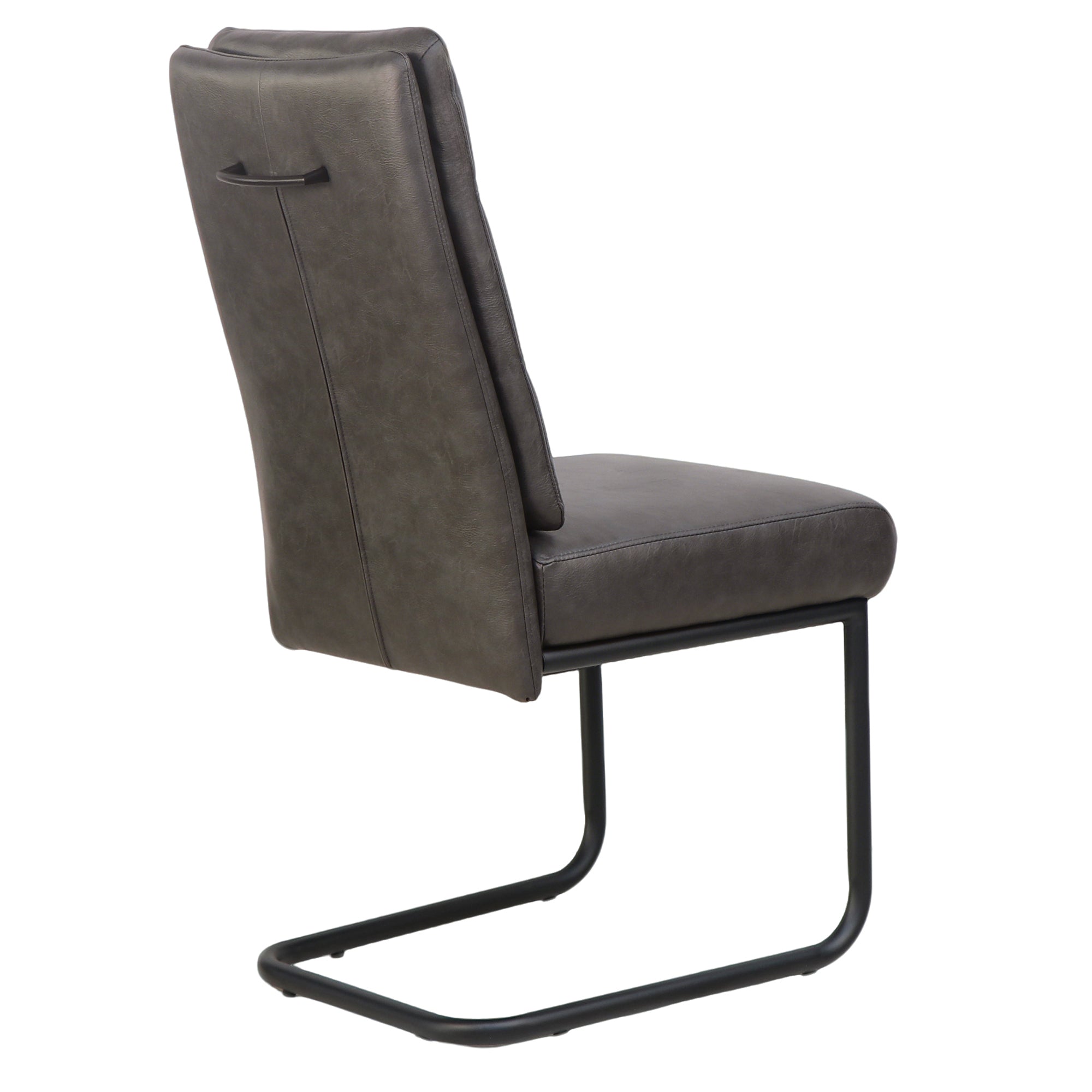 Brodi Dining Chair - Charcoal Faux Leather High Back-DECOROLALA
