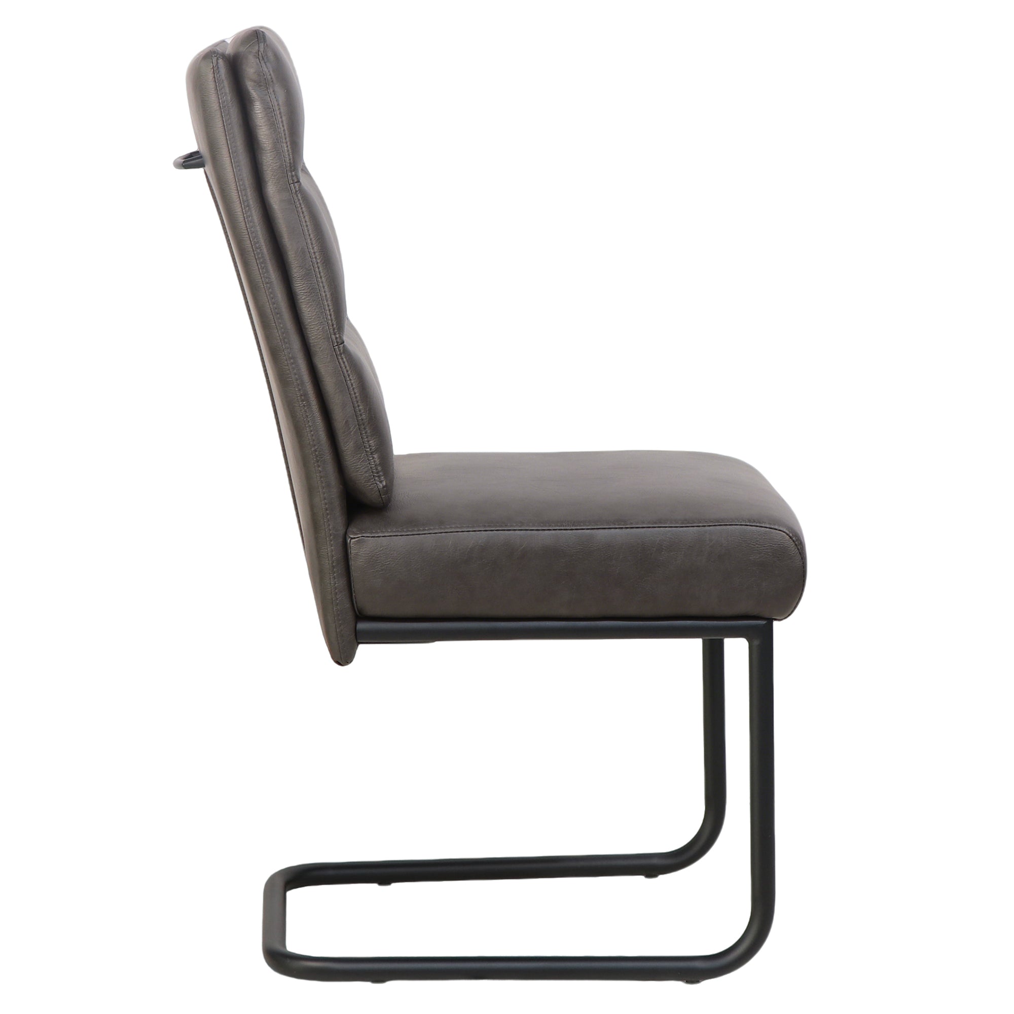 Brodi Dining Chair - Charcoal Faux Leather High Back-DECOROLALA
