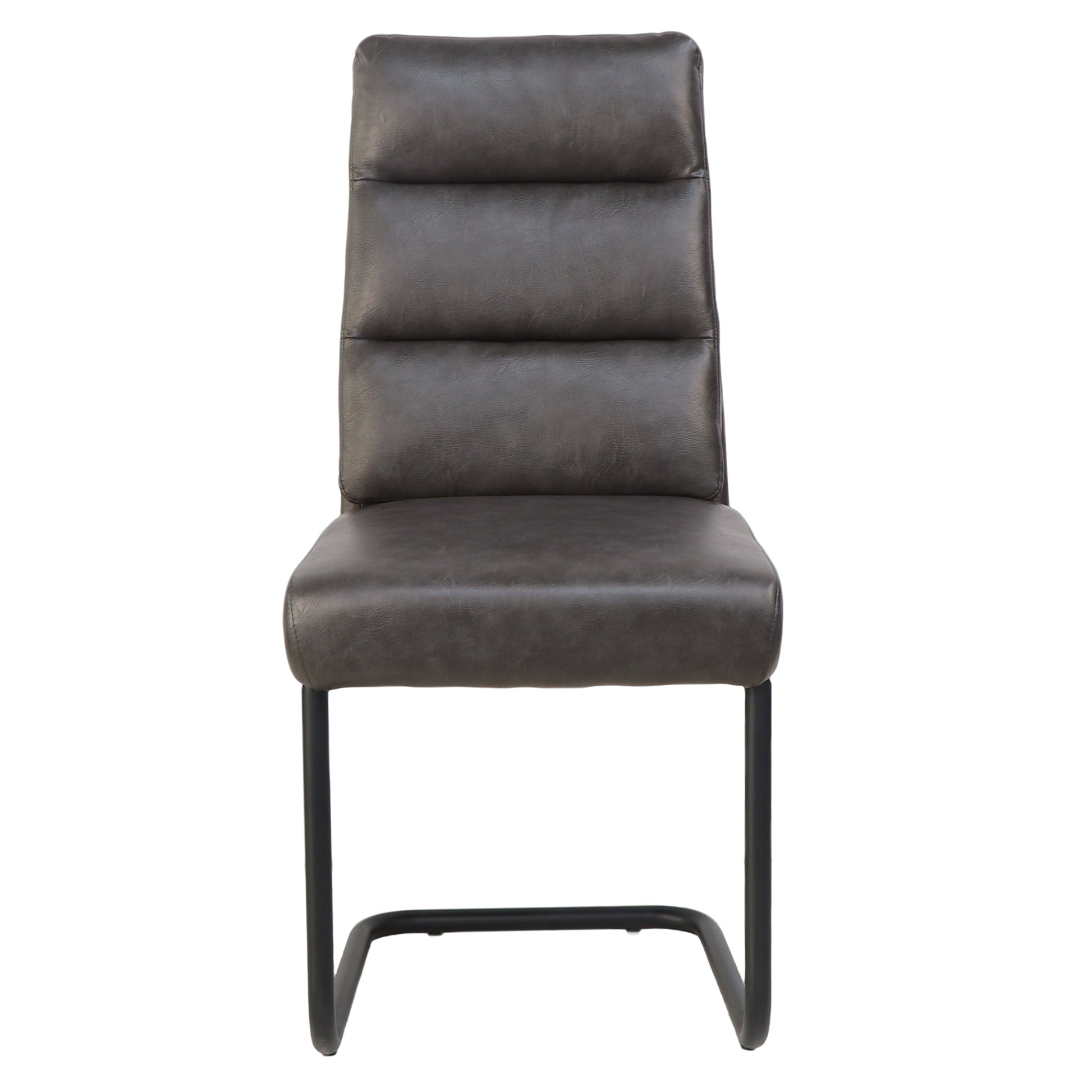 Brodi Dining Chair - Charcoal Faux Leather High Back-DECOROLALA