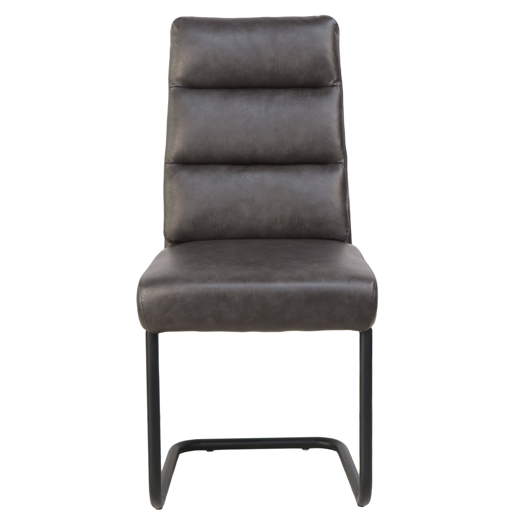 Brodi Dining Chair - Charcoal Faux Leather High Back-DECOROLALA