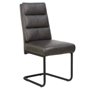 Brodi Dining Chair - Charcoal Faux Leather High Back-DECOROLALA