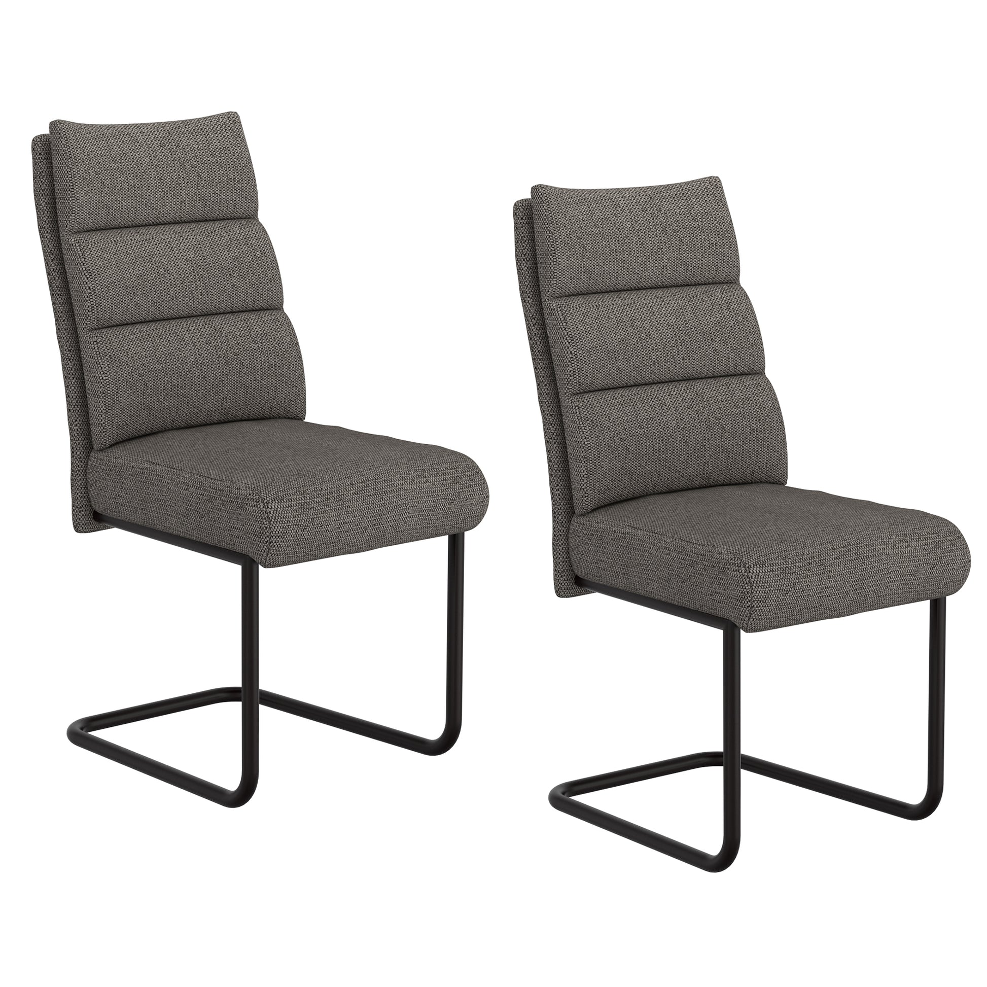 Brodi Dining Chair - Charcoal Textured Fabric High Back-Dining Chair-DECOROLALA